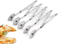 5 Wheel Pastry Cutter,Food Grade Stainless Steel Pizza Cutter,Adjustable Width Stainless Steel Pastry Cutter,5 Wheel Pizza Cutter Wheel Divider Pastry Roller Knife for Pizza, Bread and Cakes