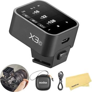 Godox X3-C TTL Wireless Touch Screen Flash Trigger for Canon EOS Cameras, E-TTLII Auotflash, 3.7V 850mAh Li-Ion Battery, 2.4GHz Wireless with TCM Conversion