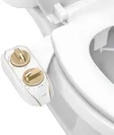 LUXE Bidet NEO 120 Plus - Patented Bidet Attachment for Toilet Seat, Innovative Hinges to Clean, Slide-in Easy Install, Advanced 360° Self-Clean, Single Nozzle, Rear Wash (Gold)