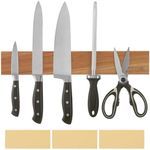 VEVOR Magnetic Knife Holder with Enhanced Strong Magnet, 16" No Drilling Knife Strips Organizer for Wall, Multifunctional Storage Acacia Wood Knives Rack, Knife Bar for Kitchen Knives, Utensils, Tools