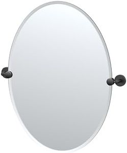 Gatco 5559MX Sky Frameless Oval Mirror, Matte Black