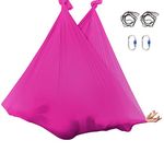 SKYPHAROS 5.5 Yards Aerial Silks Yoga Swing Set - Aerial Yoga Hammock Kit Anti-Gravity Flying Trapeze for Fitness, Low/Non Stretch Nylon Tricot Fabric Hardware Included for Dance