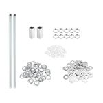 PATIKIL M10 Thread 11.81" Lamp Pipe Kit with Lock Nuts Washers, Fasteners Assortment Hardware for Chandelier Ceiling Light DIY, Zinc Plating