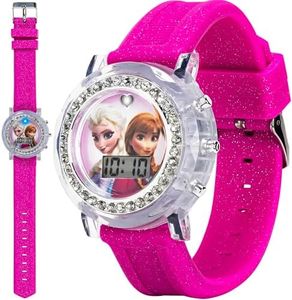 Accutime Kids Disney Frozen Digital LCD Quartz Wrist Watch with Strap, Cool Inexpensive Gift & Party Favor for Toddlers, Boys, Girls, Adults All Ages, Rhinestones & Glitter, Digital,Quartz Movement