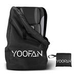 YOOFAN Gate Check Travel Bag with Backpack Shoulder Straps for Strollers, Car Seats, Pushchairs, Boosters, Infant Carriers and Wheelchairs, Water Resistant - Great for Airplane and Storage (Black)