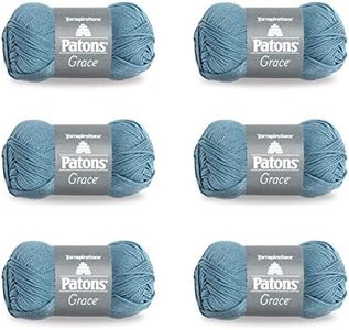Patons Grace Citadel Yarn - 6 Pack of 1.75oz/50g - Cotton - 3 DK - 136 Yards - Knitting/Crochet