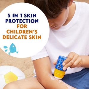 NIVEA Sun Kids SPF 50+ Roll-On Sunscreen, 50ml – Gentle Sun Protection