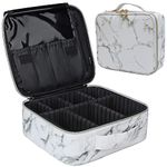 LACOPINE Portable Cosmetic Organizer Multi Functional Cosmetic Bag Makeup Handbag for Travel & Home Gift (Marble Pattern 10 INCH (1 Layer))