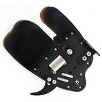 Wolfman Archery Finger Tab Genuine Leather Finger Guard Protector Gear with Aluminum Plate Adjustable Finger Guard Protective Gear for Recurve Bow Shooting (Black, M)