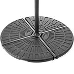 CHRISTOW Cantilever Banana Parasol Base, Garden Patio Umbrella Weights, Concrete Filled to 50kg, Heavy Duty & Weather-Resistant, 4 Sections, Fits 4.5cm to 6.5cm Cross Bases