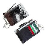 Chic Cowhide Keychain Wallet with C