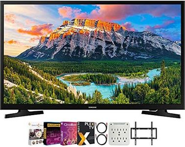 SAMSUNG UN32N5300AFXZA 32-inch 1080p Smart LED TV, Black Bundle with Premiere Movies Streaming + Flat Wall Mount Kit + 6-Outlet Surge Adapter + 2X 6FT 4K HDMI 2.0 Cable