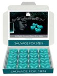 Sauvage for Men Wax Melts - 16 x 5g Heart Shaped Wax Melts, Inspired Aftershave Men Sauvage High Street Scent in a Presentation Box, Spotless Leopard Candle Gift Sets - Made in UK