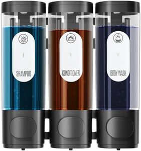 Shampoo and Conditioner Dispenser, Shower Soap Dispenser 3 Chamber No Drill Wall Mounted Shampoo Dispenser 3 in 1 Shower Dispenser for Bathroom Hotel Large Capacity 3 * 300ML Black