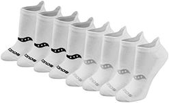 Saucony Women's Multipack Performance Heel Tab Athletic Socks, Basic White (8 Pairs), Medium, Basic White (8 Pairs), Medium