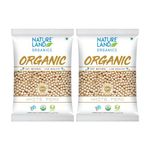 Natureland Organics White Peas 500 Gm (Pack of 2) - Organic Peas