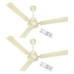 Havells 1200mm Glaze BLDC Motor Ceiling Fan | 5 Star with RF Remote, 100% Copper, High Air Delivery | Upto 60% Energy Saving, ECO Active Technology, Inverter Friendly | (Pack of 2, Bianco)