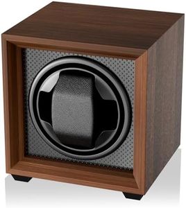 Fousenuk remontoir montre automatique avec moteur silencieux, 2 modes réglage, carré couleur noyer boîte de montre avec port charge USB et mousse à mémoire de forme, pour remontage mécanique de montre