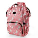 Luvlap Multifunctional Waterproof Diaper Bag-Backpack Cum Tote Bag/Travel Bag, Premium Oxford Waterproof Material, Large Storage Capacity with 15 Pockets, Pink Unicorn (All Over Print)