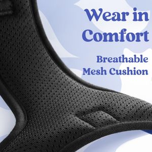 rabbitgoo Medium Dog Harness – No Pull, Adjustable, Reflective, Blue