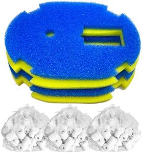 AquaMiracle Replacement Filter Media for Pond Filter Fountain Kit, Including 2 x Coarse Sponge, 2 x Fine Sponge & 3 x Ceramic Rings, for Models MF1500/2000/3000 & HJF1500/2000/3000PF