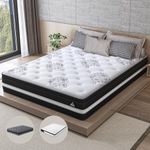 STARRY EUCALYPT King Mattress 34cm Pocket Spring Memory Foam, Euro Top Latex Mattress with High Density Foam Layer, 7-Zone Suppotive Mattress in Medium Firmness (Bethany White)