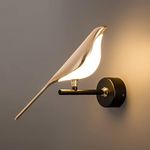 Lamp master Golden Bird Wall Light for Living Room, Modern Wall Lamps for Bedroom, Wall Lights for Home Decoration, Bedside Wall Lamp Scone for resturant/Cafe (Pack of 1)