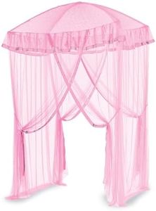 HearthSong Sparkling Lights Light-Up Bed Canopy for Twin, Full, or Queen Beds, 58" L x 50" W. Pink