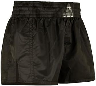 Anthem Athletics Resolute Muay Thai Shorts - Kickboxing Short Boxing Trunks for Men & Women - Black - Medium