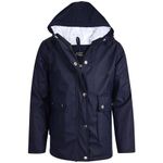 A2Z 4 Kids PU Raincoat Jackets Navy Windbreaker Waterproof Parka Shower Resistant - Raincoat 625 Navy 13