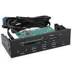 Pomya Internal Card Reader Dashboard, 5.25 inches Multifunction PC Front Panel Support USB 3.1/3.0 Port SD/MS/XD/M2/MSO