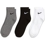 Nike Unisex Polyester Blend Everyday Lightweight Ankle Modern Socks (SX7677-964-Large), Multicolor