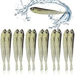 Soft Bionic Fishing Lure, Fishing Lures Bait Swimbaits Slow Sinking Swimbait for Bass Trout Walleye Pike Saltwater and Freshwater 10 Pcs