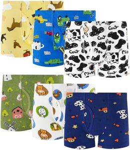 JAHSIYI Boys Underwear Size 10 Kids Cotton Boxer Briefs Young Boys' Seamless Boxers Cool Farm Animal Design Underpants Age 8-10 9 Years Old Undies Youth Clothes