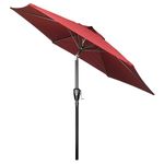 Simple Deluxe 7.5' Patio Umbrella Outdoor Table Market Yard Umbrella with Push Button Tilt/Crank, 6 Sturdy Ribs for Garden, Deck, Backyard, Pool, Red