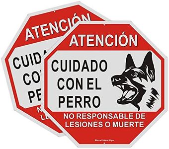 2pcs Cartel de Metal Señal de CUIDADO CON EL PERRO, 25 * 25cm
