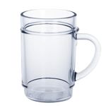 AIOS Set of 2 Unbreakable Polycarbonate Stackable Clear Beakers/Mugs with Handle for Juices/Hot Drinks/Mulled Wine. Capacity 350ml. Ideal for Kids.