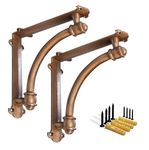 NACH Half Round Wall Mount Shelf Brackets 7 inch, Decorative Brackets for Shelving, Heavy Duty Cast Iron Shelf Bracket, Hardware Included, 2 Pack, Antique Copper, JS-90-064CPM