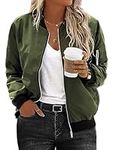 IN'VOLAND Womens Jacket Plus Size Bomber Jackets Lightweight with Pockets Zip Up Quilted Casual Coat Outwear