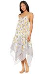 Jessica Simpson Women's Swimsuit Lace Front Bathing Suit Cover Up Swimwear, Lemon Print, Medium