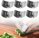 Wegodal Stainless Steel Finger Guard, Multifunctional Finger Protector for Cutting Food Slicing, Premium Slicing Tool Guard, Silver, 1 inches, 5.5 x 5 x 6.3 cm, 2/4/6pcs