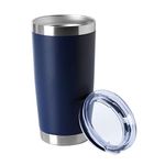 HASLE OUTFITTERS 20oz Tumblers Stainless Steel Mugs with Lid Double Wall Vacuum Insulated Coffee Cups for Cold & Hot Drinks (20oz-Navy, 1 Pack)