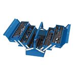 Draper 48091 Tool Kit in Steel Cantilever Toolbox (126 Piece), Blue