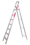 Casa Copenhagen Designed in Denmark, 7-Step Foldable Aluminium Ladder Laser Cut with Super Advance Sure-Hinge Technology,7 Years Warranty - Fine Silver