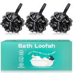 Amazerbst loofah,Shower Puff for Women and Men, Soft Body Scrubber Bath Sponge Set of 3