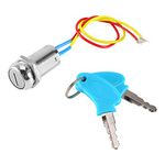 Mobility Scooter Ignition Switch, 2 Wire ignition barrel with 2 keys, Wired Electric Scooter Ignition Lock for Electric Scooter ATV Moped Kart Replacement Accessory