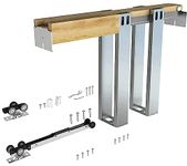 JUBEST 36"x 80" Pocket Door Frame Kit with 220LBS Soft Close Mechanism and Galvanized Steel Studs, Pocket Door Kit for 2x4 Stud Wall, Suitable for Doors Wide 24"-36", Easy to Install