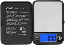 Vitafit 500g Digital Pocket Gram Scales 0.01g Accuracy, Weighing Professional Since 2001, High Precision Scale Grams for: Lab, Food, Kitchen, Coffee, Jewelry; Black