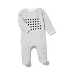 Nanit Breathing Wear Baby Pajamas – 100 Percent Cotton, Double Zipper, Footed PJs with Mitten Cuffs - Works with Nanit Pro Baby Monitor to Track Breathing Motion Sensor-Free, 0-3 Months, Pebble Grey