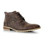 Ferro Aldo Blaine MFA806035 Mens Casual Brogue Mid-Top Lace-Up and Zipper Boots Brown Size: 6.5 UK